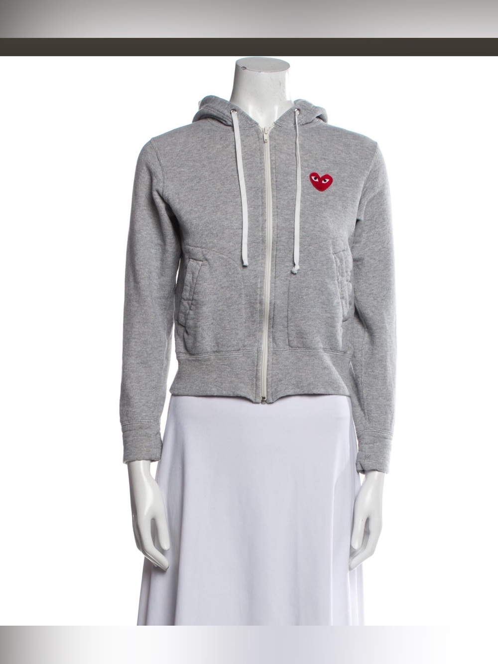Comme des Garçons Grey Jacket with Red Heart Patch